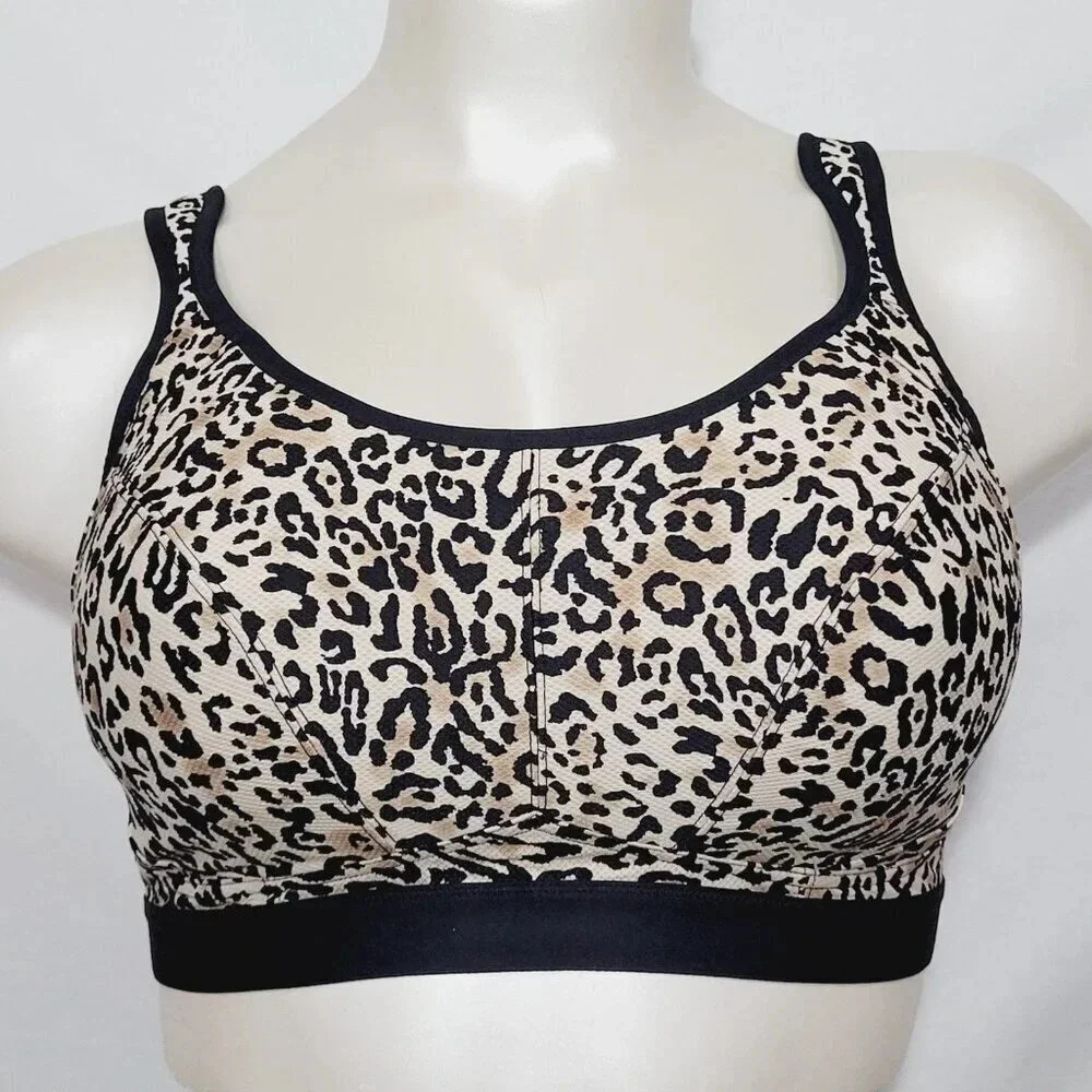 32H Felina 215152 Unity Unlined Wire Free Sports Bra Leopard Print NWT‎ - Picture 2 of 8